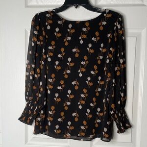 Ann Taylor Factory Floral Long Sleeve Blouse